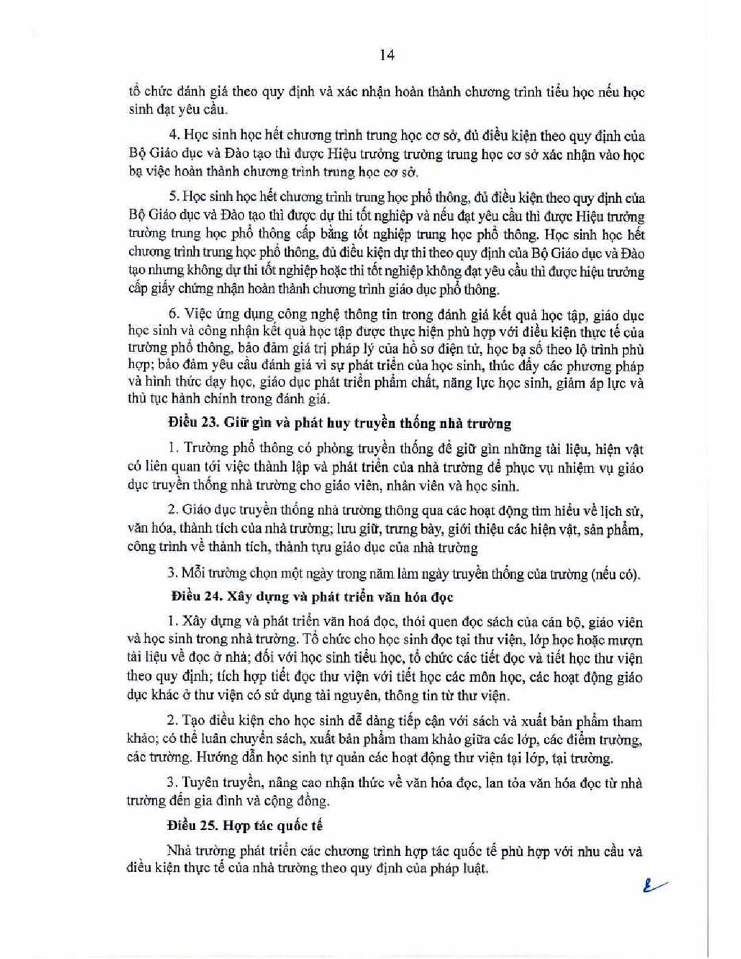 thong tu ban hanh dieu le truong 16