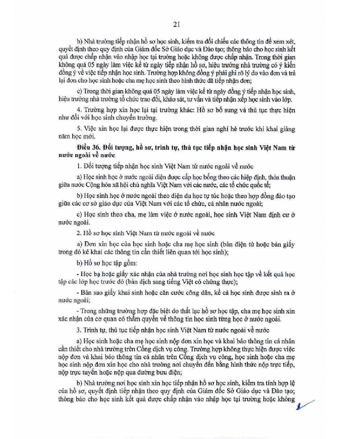 thong tu ban hanh dieu le truong 23