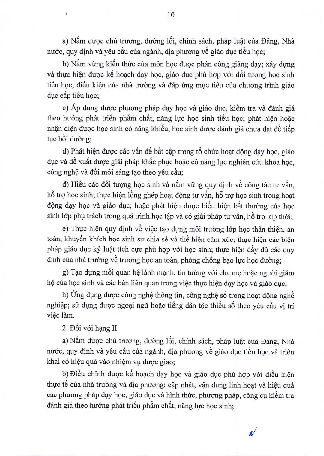 thong tu quy dinh chuan nghe nghiep giao vien co so 10