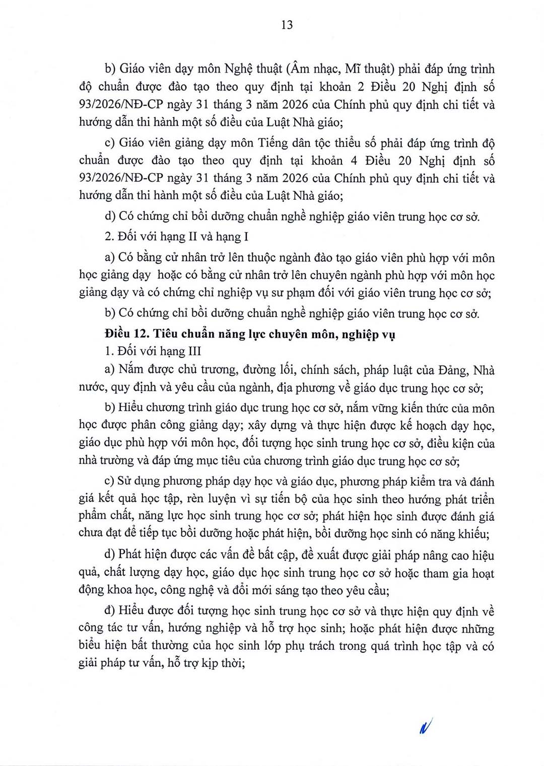 thong tu quy dinh chuan nghe nghiep giao vien co so 13