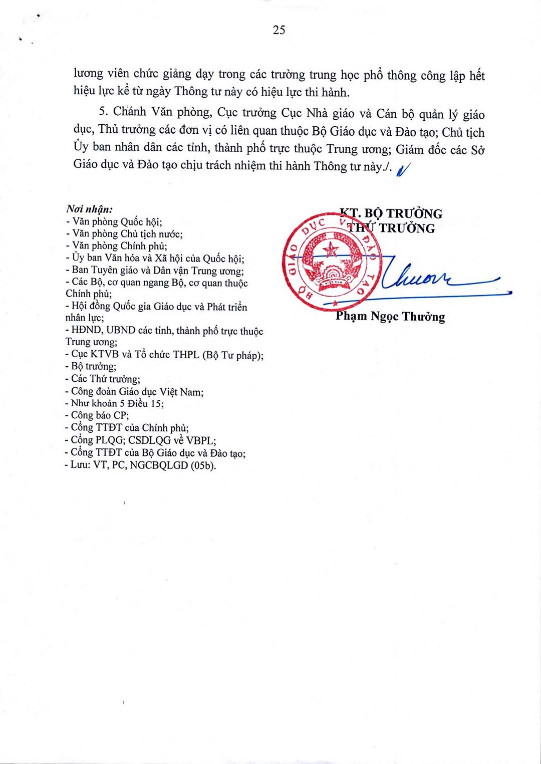 thong tu quy dinh chuan nghe nghiep giao vien co so 25