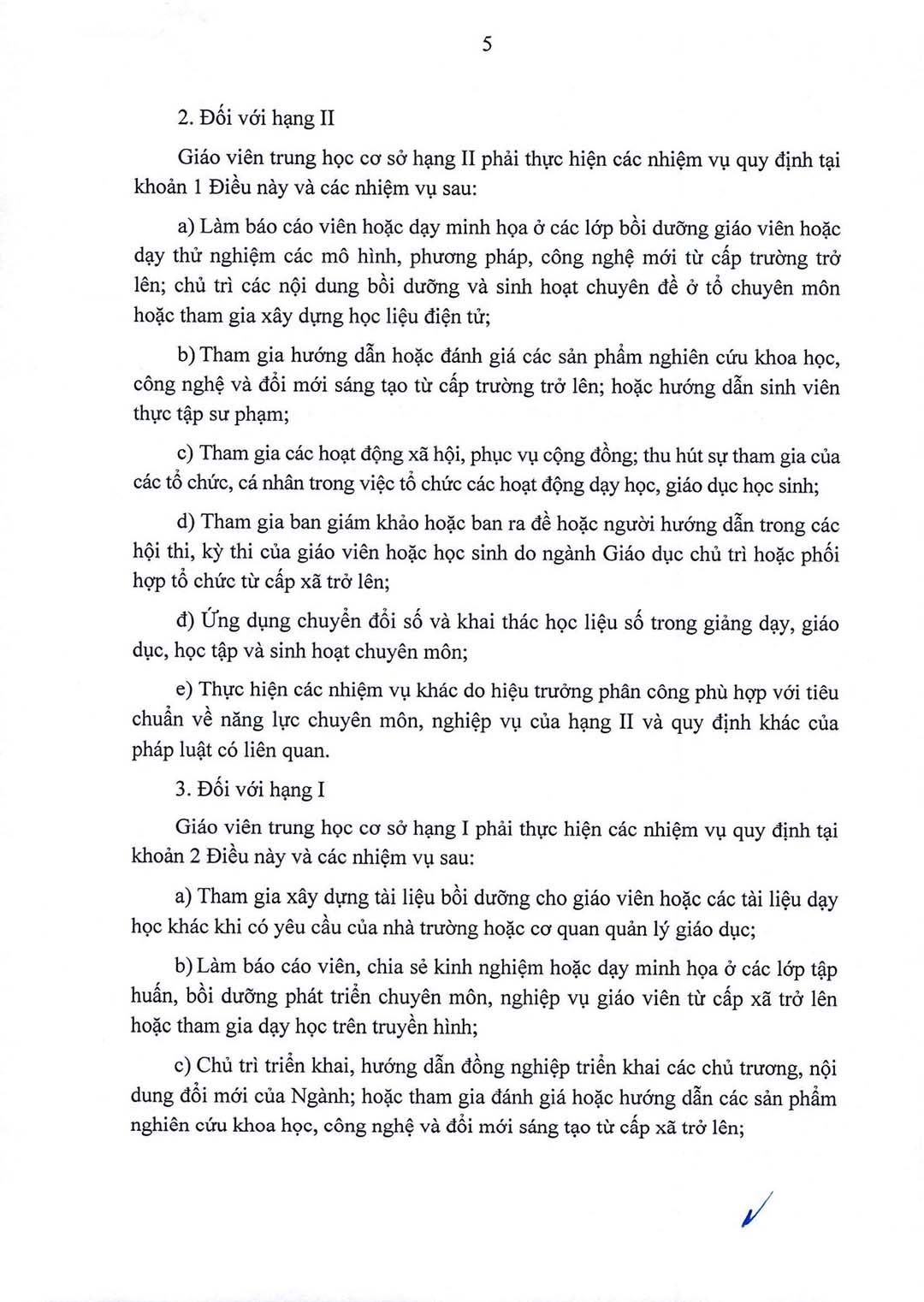 thong tu quy dinh chuan nghe nghiep giao vien co so 5