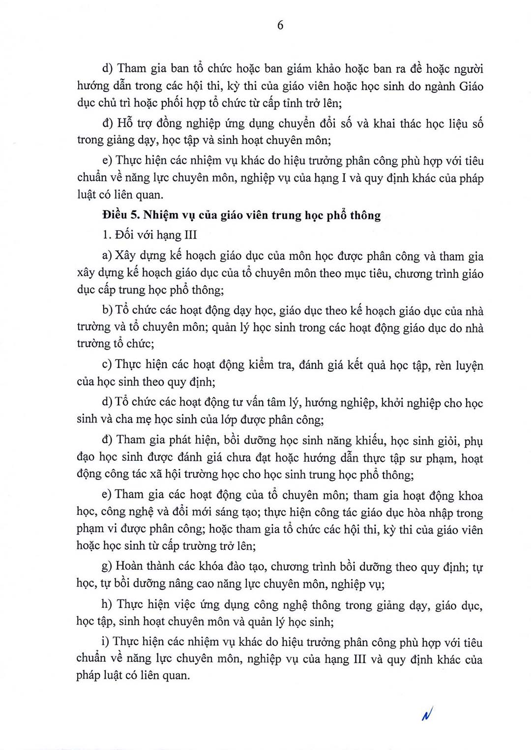 thong tu quy dinh chuan nghe nghiep giao vien co so 6