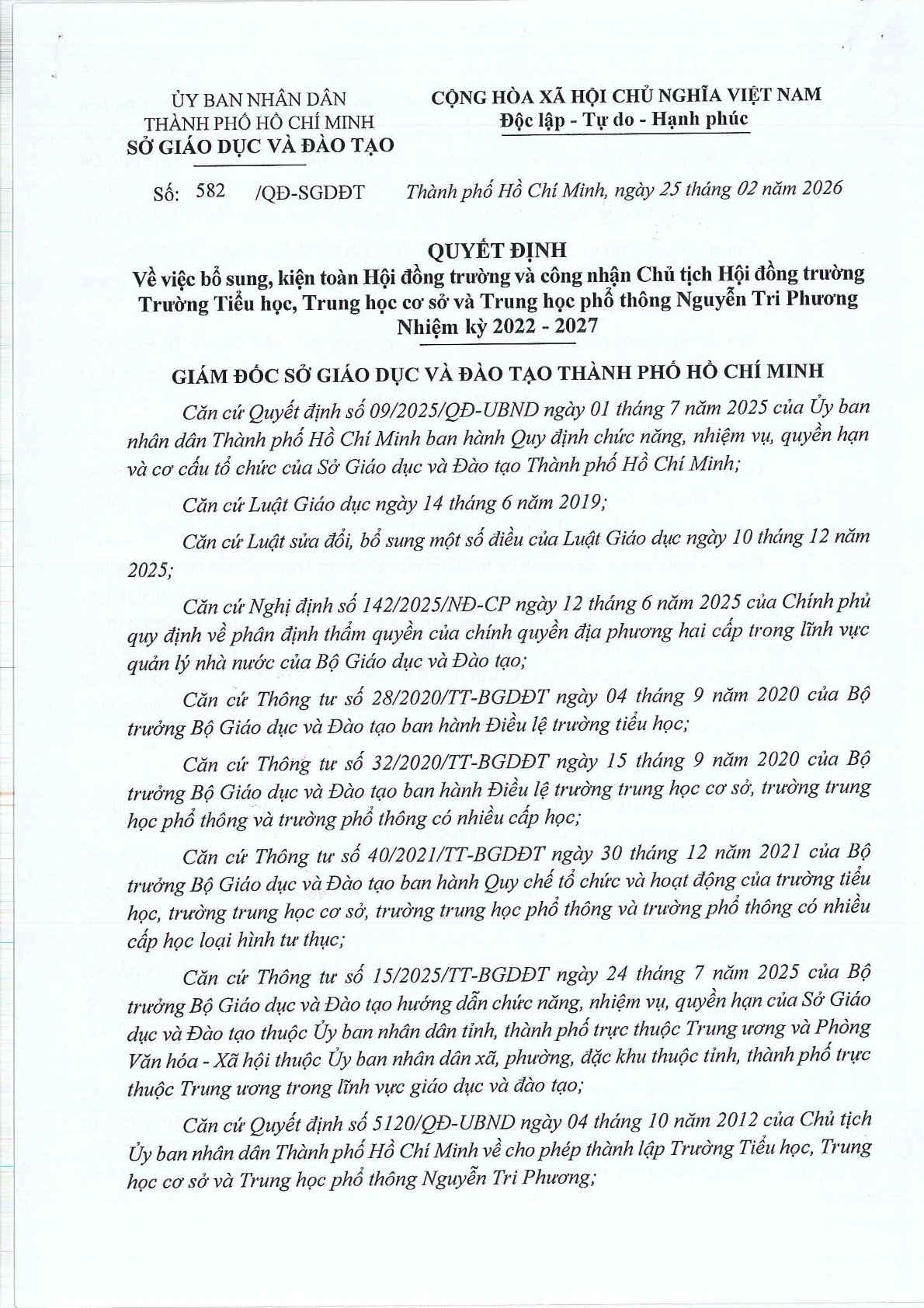 cong nhan chu tich va thanh vien hoi dong truong 1