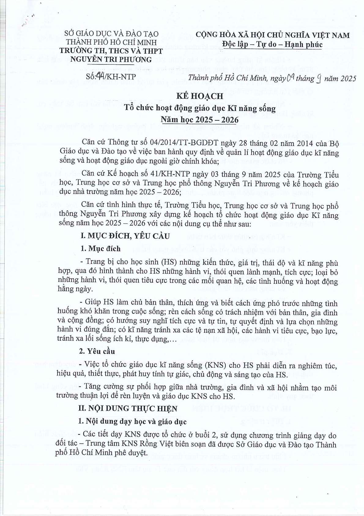 ke hoach giao duc ky nang song nam hoc 2025 2026 1